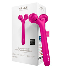GESKE SmartAppGuided™ Sonic Facial Roller | 4 in 1 | Facial Dermasmooth Stimulator | Derma Roll | Professional Facial Roller | Derma Roller for Skincare and Beauty Routine | Smooth Skin