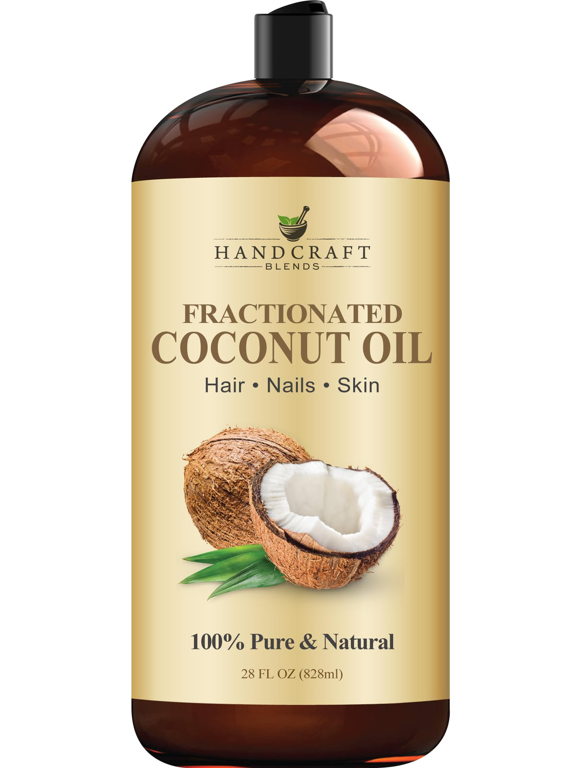 Fractionated Coconut Oil - 28 Fl Oz - 100% Pure and Natural - Premium Grade Carrier Oil for Skin and Hair - Hair and Body - Massage