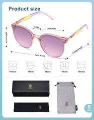 SOJOS Classic Retro Round Sunglasses Women Men Large Glasses SJ2067