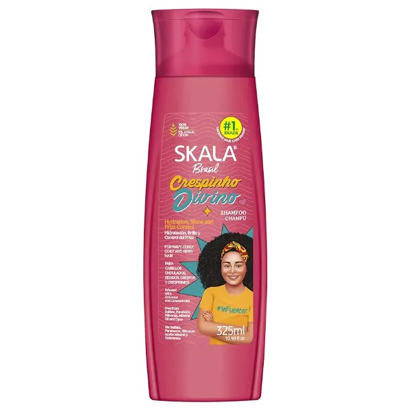 SKALA Divine Crespinho Shampoo 10.99 oz 100% Vegan This line is enriched with Vitamin A Strengthens Hair Fibre and Supports Hair Growth -Suitable for Brittle  10.99 oz