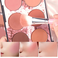COOSA Blush Palette, Makeup 8 Color Contour and Highlight Blush Palette Matte Blush Powder Bright Shimmer Face Cosmetics Blusher Light Face Blush Palette with Blush Brush
