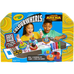 Crayola Colourwhirls Battle Arena Set, Includes 4 String Launch Gyro Spinning Top Art Toys, 4 Washable Markers, Toys & Games for Kids, Ages 6+