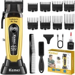KEMEI KM-90-4 Professional Hair Clipper for Men Cord/Cordless Hair Cutting Kits, Hair & Beard Trimmer, Adjustable Blade Barber Clippers with USB Rechargeable, Gift for Men