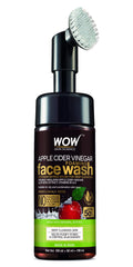 WOW Skin Science Apple Cider Vinegar Foaming Face Wash, No Parabens, Sulphate, Silicones & Color with Built-in Brush - 150mL