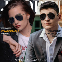 Joopin Sunglasses for Men Women, Polarized Classic Sunglasses Lightweight Metal Frame UV400 Protection