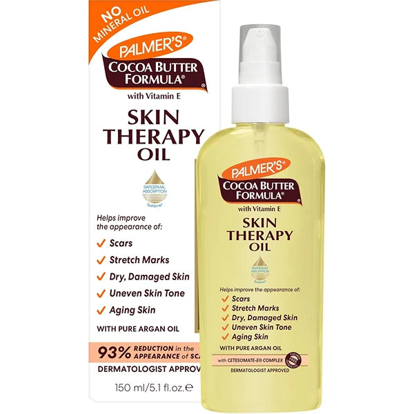 Palmer's Cocoa Butter Formula Skin Therapy Moisturizing Body Oil with Vitamin E & Pure Argan Oil, Deep Body Moisturizer for Dry, Damaged Skin, Scars or Stretch Marks, 5.1 Fl Oz (Pack of 3)