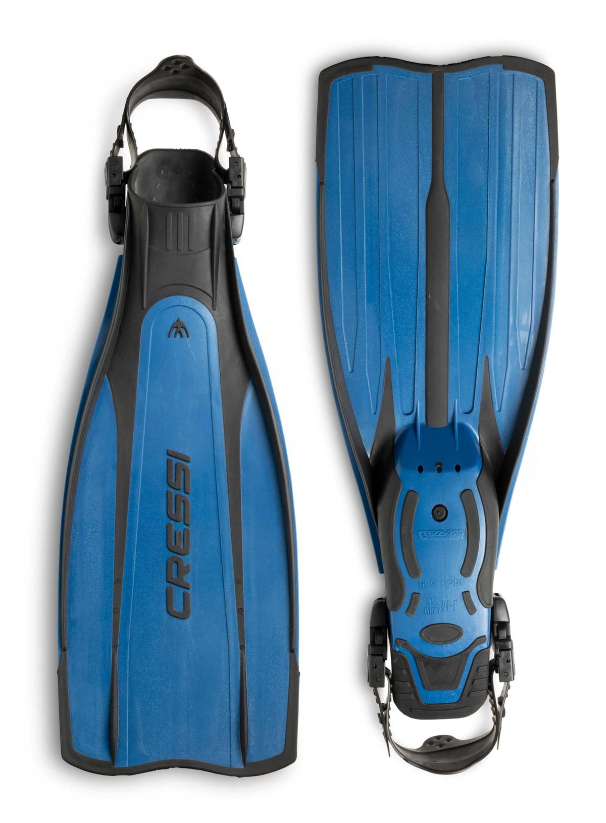 Cressi Pro Light Premium Scuba Diving Heel Fins - Black/Blue