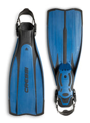 Cressi Pro Light Premium Scuba Diving Heel Fins - Black/Blue