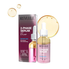 REVUELE 2-Phase Serum Lift & Plump – 1 fl.oz | Anti-Age Peptide & Collagen Serum with Oil Cocktail for Firming, Hydrating & Smoothing Mature Skin