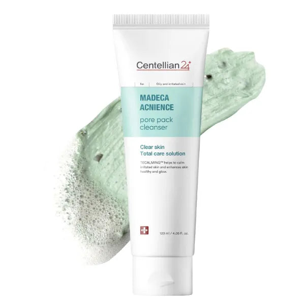CENTELLIAN 24 Madeca Acnience Pore Pack Cleanser (4.05fl oz) - Dual Action Clay Cleanser & Mask for Pore Minimizing, Sebum Control, Removes Impurities, Korean Skin Care