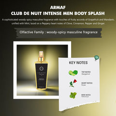 ARMAF Club De Nuit Intense Body Splash for Men, 250 ml