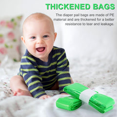 LBOYLOVE® 6 Pack Disposable Eco-Friendly Nappy Bin Refill Bags, 15 Foot Scented Diaper Bag, Diaper Bucket Refill Bag With Angelcare/Tommee Tippee/Twist And Click And Spross (Green)