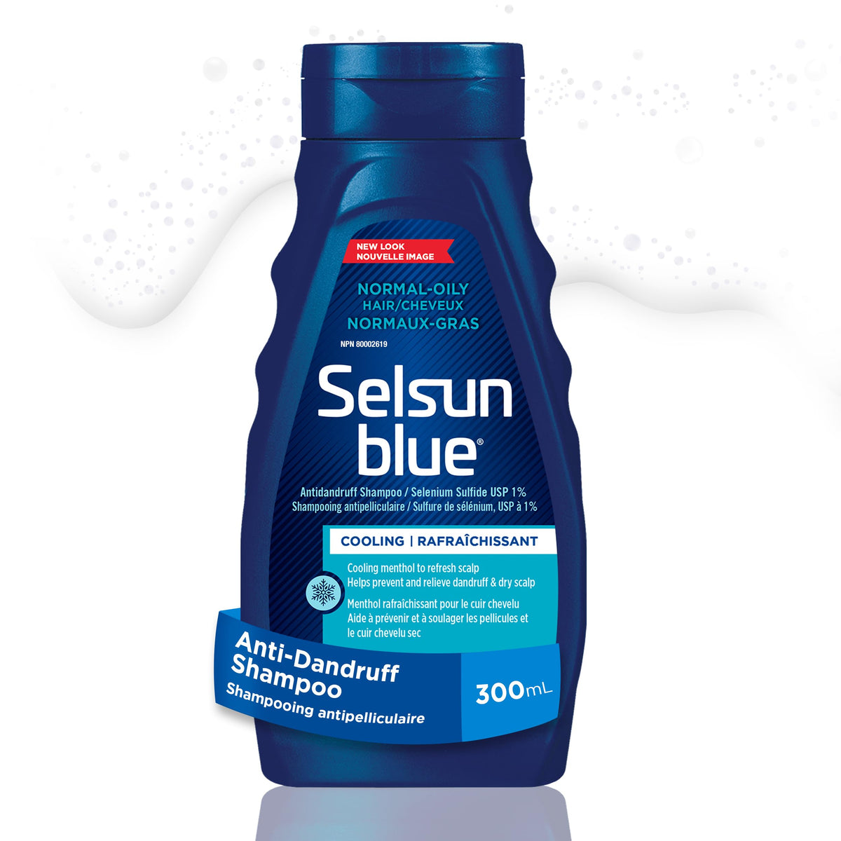 Selsun Blue Normal-Oily Hair Anti-Dandruff Shampoo, Cooling Menthol to Refresh Scalp, with 1% Selenium Sulfide, Helps Prevent and Relieve Dandruff & Dry Scalp, Gentle Enough for Daily Use - 300mL