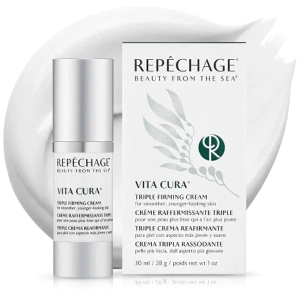 Repechage Vita Cura Triple Firming Cream with Matrixyl 3000, Marine Biopeptide & Botanicals Rich Moisturizer for Face & Neck, Helps Improve Texture & Smooth the Look of Fine Lines, 1 fl oz