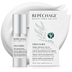 Repechage Vita Cura Triple Firming Cream with Matrixyl 3000, Marine Biopeptide & Botanicals Rich Moisturizer for Face & Neck, Helps Improve Texture & Smooth the Look of Fine Lines, 1 fl oz