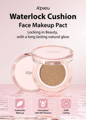 A'PIEU Waterlock Cushion Foundation No.23 - Natural Beige, Semi-Matte, Natural Coverage, Moisturizing, Paraben-Free