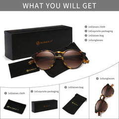 SUNGAIT Women's Classic Vintage Round Polarized Sunglasses Retro Style UV400 SGT166