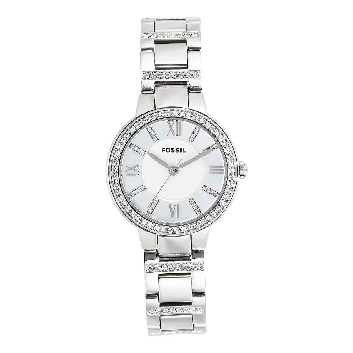 Fossil Womens Quartz Watch, Analog Display and Stainless-Steel Strap silver 30 mm diameter