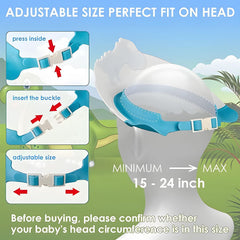 Bolivia's Baby Shower Cap, 2pcs Blue Baby Shower Cap for Kids Hair Washing Shield Toddler Bath hat Baby Shower Visor Baby Shampoo Cap Head Protector Cute Dinosaur Shape Makes Baby Bath More Fun