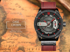 Men's Military Sports Business Casual Fashion Watches Date Quartz Watch Casual Leather Men's Wrist Watches 8301