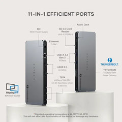 Satechi Thunderbolt 4 Dock 100W Charging, Dual Monitor HDMI 4K/60Hz, 40Gbps Data Transfer, 2 USB-A 3.2, Ethernet, Thunderbolt 4 Dock for MacBook Air/Pro M5, Mac/Windows, DisplayLink Software Required