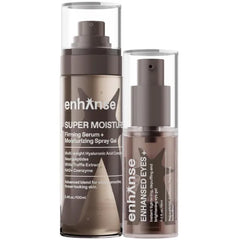 ENHANSE The Skin Longevity Routine, Super Moisture & Under Eye Gel for Men, 2 in 1 Day to Night Serum, Moisturizer Spray, Caffeine Eye Cream