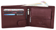 WildHorn® RFID Protected Genuine Leather Wallet & Gift Combo for Men - Maroon M