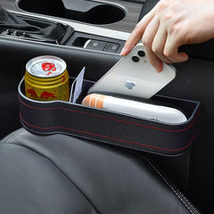 ECVV 2 Pack Car Seat Gap Organizer Storage Box Cup Holder Car Console Side Pockets PU Leather Cellphones Key Cards Sunglasses Small Items Car Interior Accessories
