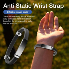 MAKINGTEC Anti-Static Cordless Wristband Wrist Strap Automatic Electrostatic Removal Bracelet Not Easy Fall Off Adjustable Antistatic Static Silicone Wristband Pulseras for Men Women