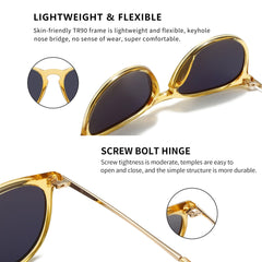 SUNGAIT Vintage Round Sunglasses for Women Men Classic Retro Designer Style