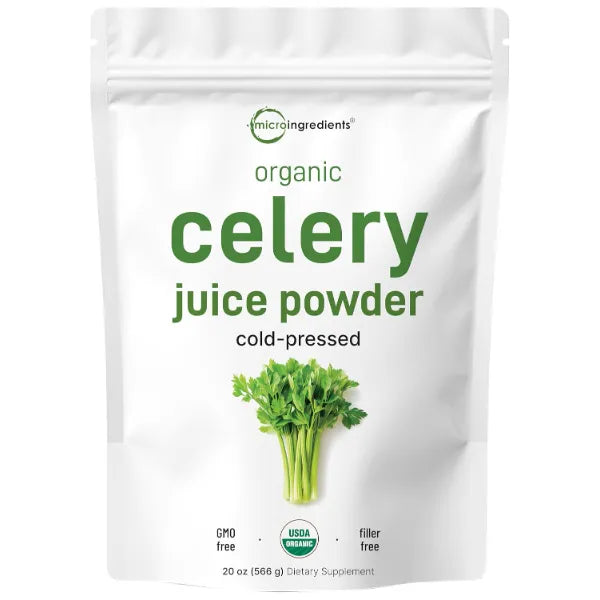 Micro Ingredient Organic Celery Juice Powder, 20 Ounce (1.25 Pound), 70 Serving, Celery Detox and Cold Pressed, Rich in Immune Vitamin C and Minerals, Vegan