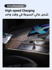 UGREEN Car Charger Fast Charging 30W for iPhone 16 Pro, Car Accessories Dual Port USB-C PD 30W+USB-A QC 18W/SCP 22.5W Fast Charger, for iPhone 16/15/14/13 Series,Galaxy S24/S23,Huawei,iPad Pro, Xiaomi