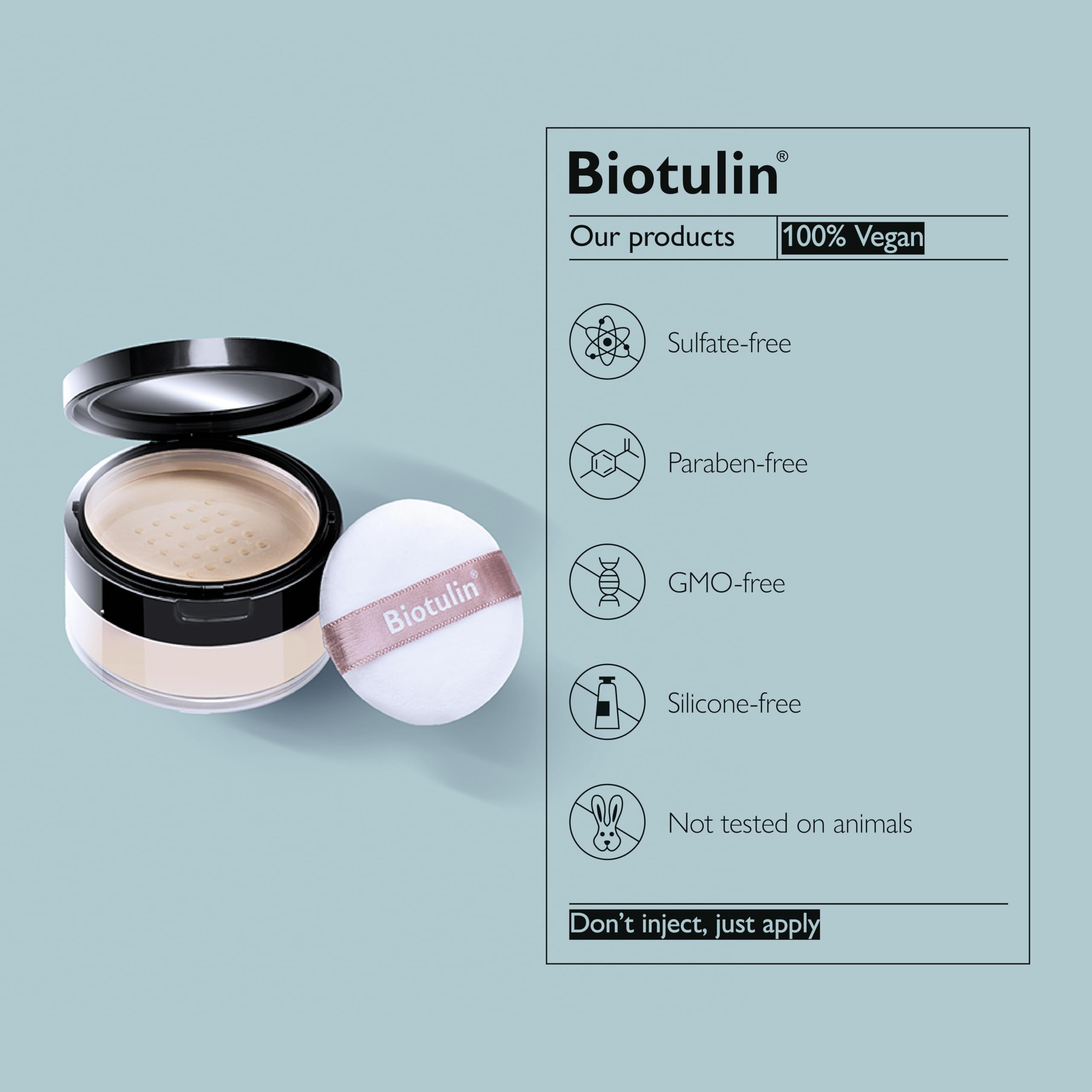 BIOTULIN Hydrolon Magic Loose Powder I Anti Aging Matte Face Powder with Hyaluronic Acid I Anti Wrinkle Makeup