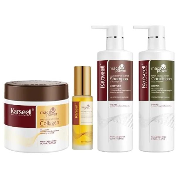 Karseell Collagen Hair Mask + Argan Oil Shampoo and Conditioner 1.69oz + 16.9oz