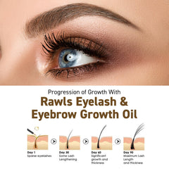 RAWLS Eyebrow & Eyelash Growth Serum - Natural & Organic Formula for Longer, Thicker Lashes & Brows - Nourishing with Castor Oil for eyelashes and eyebrows, Almond Oil and Vitamin E & C - 5 ml