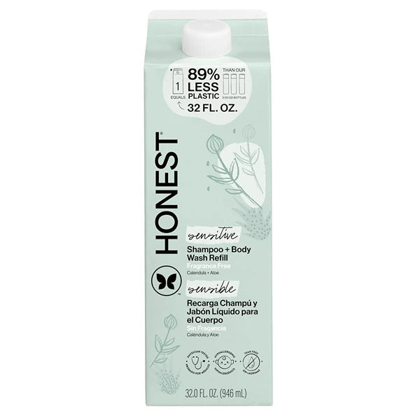 The Honest Company 2-in-1 Cleansing Shampoo + Body Wash, Gentle Enough for Baby, Dermatologist Tested, Tear-Free, Hypoallergenic, Fragrance-Free