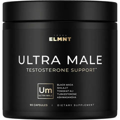 TERRA ELMNT ULTRA MALE® Premium Testosterone Booster for Men Male Enhancing Supplement 100:1 Shilajit, 40:1 Black Maca, Ashwagandha 25%, Tongkat Ali 10% High Strength Testosterone Supplement for Men Health Libido