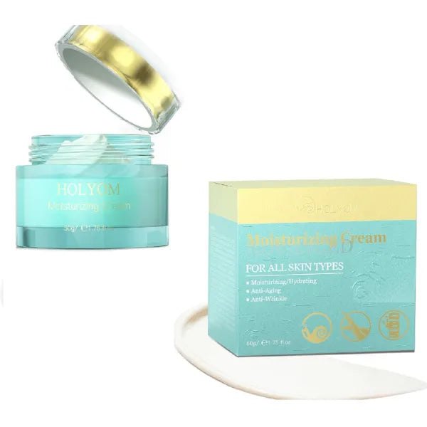 HOLYOM Moisturizing Body & Neck Cream, Deep Hydration for Dry, Textured Skin, Smooth & Soft Feel, Face and Body Lotion, 1.75 Fl Oz