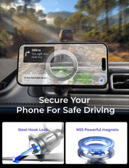 LISEN for MagSafe Car Mount, 【360° Rotation】 Magnetic Phone Holder for Car, Hands Free Magnetic Car Phone Holder Mount, iPhone Car Holder for iPhone 16 15 14 13 Pro Max Plus, MagSafe Case