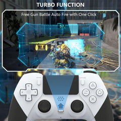 Wireless Pro Controller Compatible with PS4 /PS4 Pro/PS4 Slim Console, Gaming Remote with Built-in 800mAh Rechargeable Battery/Precise Joystick/Audio/Turbo/Advanced Buttons Programming