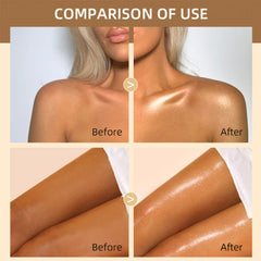 Liquid Body Shimmer, Silky Body Glitter Shimmer Oil, Body Highlighter Liquid Illuminator, Shimmer Lotion for Body Makeup, Cream Body Glow Bronzer Drops Luminizer (Bronze Drops)