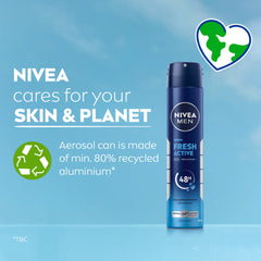 NIVEA MEN Antiperspirant Spray for Men, Fresh Active Fresh Scent, 200ml