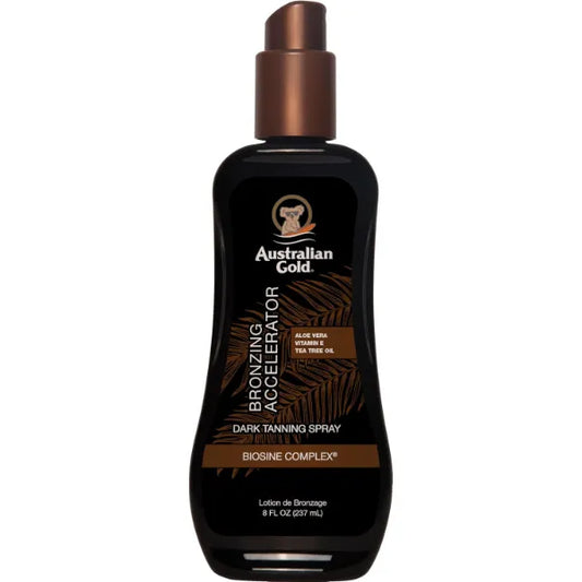 Australian Gold Dark Tanning Accelerator Spray Gel With Bronzer | 8 Fl Oz, Multicolor