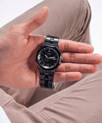 GUESS Men's 42mm Watch - Black Strap Black Dial Black Case