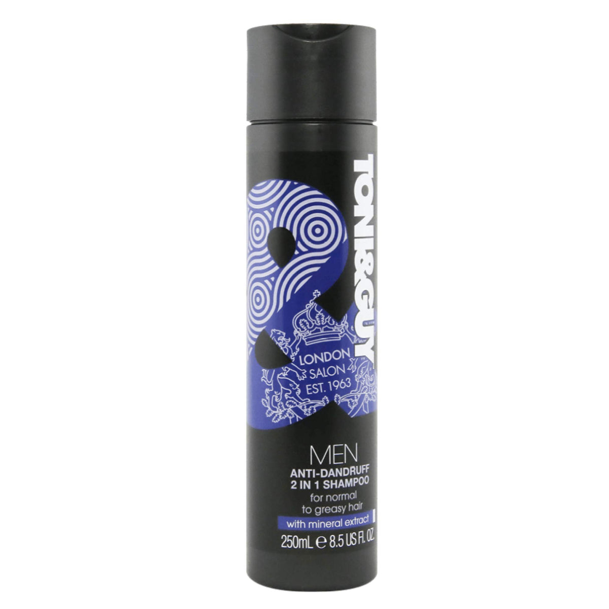 Toni & Guy Men Anti Dandruff 2 in 1 Shampoo, Cleanses Greasy Hair and Soothes Itchy Scalp - 250ml