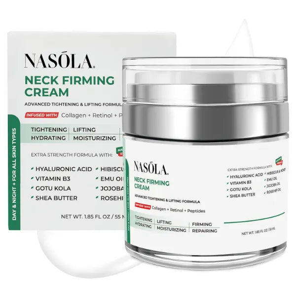 Nasola Neck Firming Cream with Retinol Collagen & Hyaluronic Acid Lifting - Turkey, Saggy Neck Tightener, Skin Tightening Cream, Anti Aging Moisturizer for Decollete, 1.85 Fl Oz
