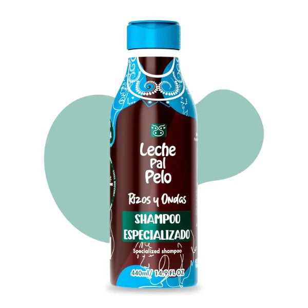 Leche Pal Pelo Curly and Wavy - Specialized Shampoo with Coconut Oil, Coconut Milk, Aloe Vera - Made without Sulfates and Parabens - 14.9 oz