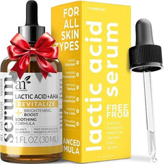Artnaturals Lactic Acid plus AHA Face Serum for Brightening Boost with Renewing Formula Scars, Acne, Wrinkles Exfoliates and Moisturizes the Skin 1 oz.