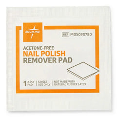 Medline Individual Nail Polish Remover Pads, Acetone Free, Perfect for Travel and Home Use, Case of 1000