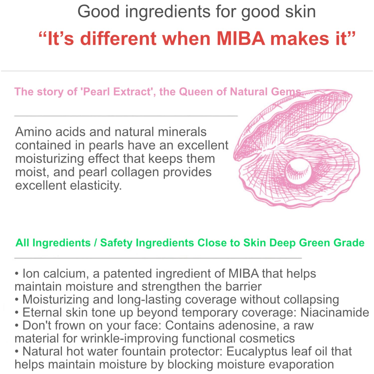MIBA Ion Calcium Foundation Double Cushion. Apply mineral. Keeps clean makeup even after multiple coats. Includes 2 big size puffs (#21 Light Skin)